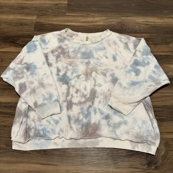Free People Kelly Washed Sweatshirt Fleece Large Oversized Crewneck Relaxed - Picture 1 of 5
